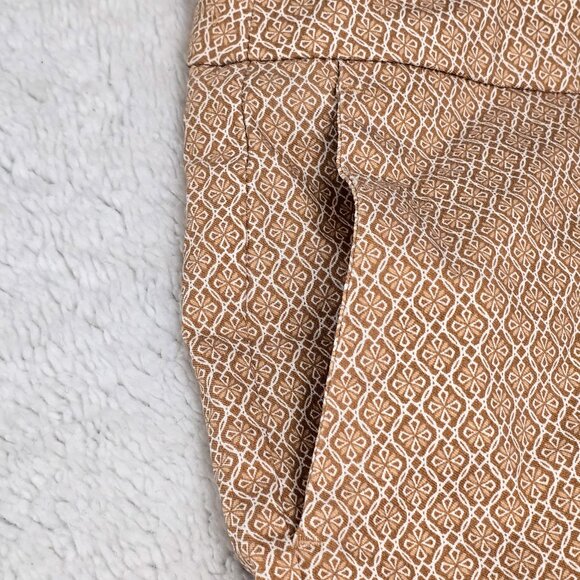 NWT Womens Adrienne Vittadini Diamond Print Stretch Rayon Ankle Pants Sz 8 Tan - Picture 4 of 13
